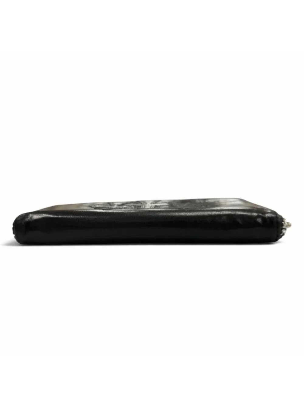 Chrome Hearts Rec-f Zip Leather Cross Patch Zip Around Wallet